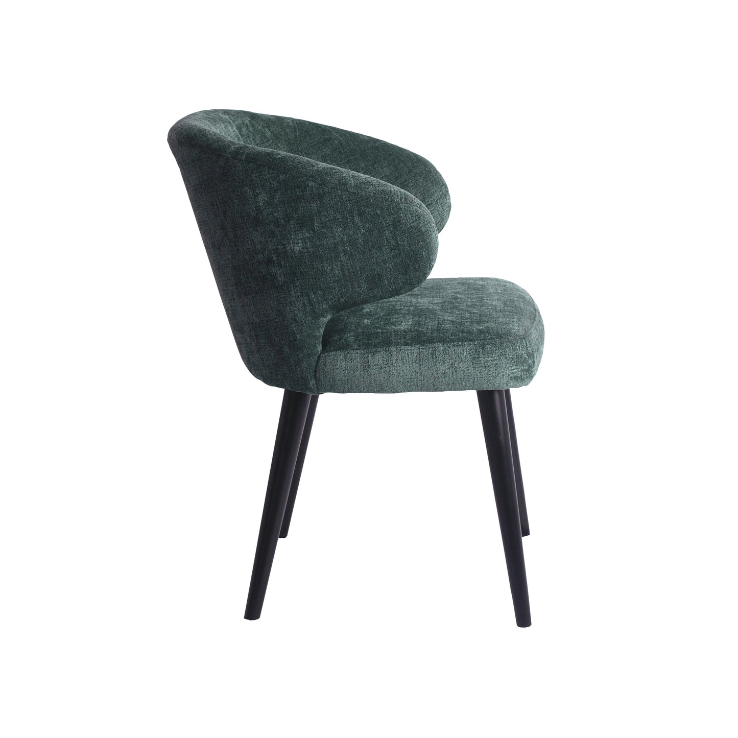 Fiori Petrol 502 Dining Chair Black Wood Legs