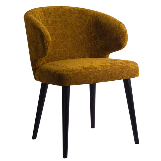 Fiori Yellow 6057 Dining Chair Black Wood Legs