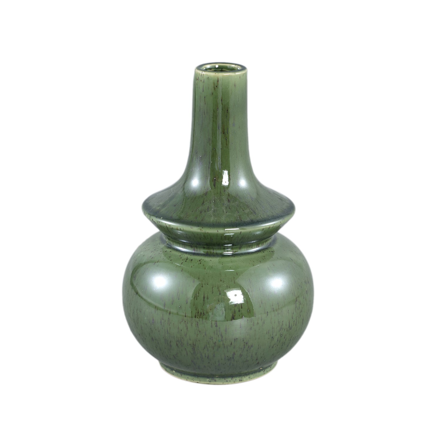Cyra Donkergroen Keramische Pot Bollenvorm Set van 2 - 2 Sets 27.5x17.5x17.5 cm