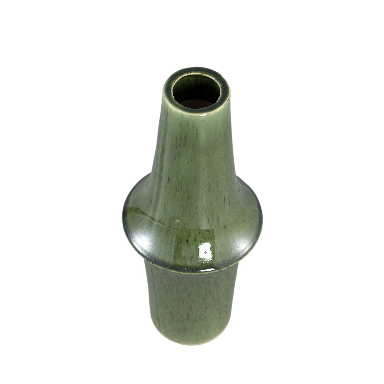 Cashay Donkergroen Keramische Pot Met Ring Set Van 2 Stuks L - 2 Sets 45x16x16 cm