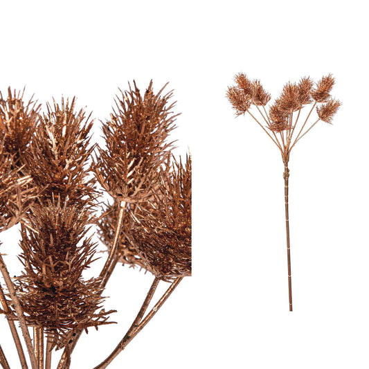 Twig Plant Koper Distel Spray - Set van 12 61x18x12 cm