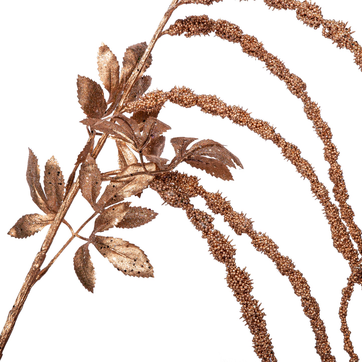 Twig Plant Koperkleurig Glitter Amaranthus Spray Set van 6 Stuks - 6 Sets 117x55x12 cm