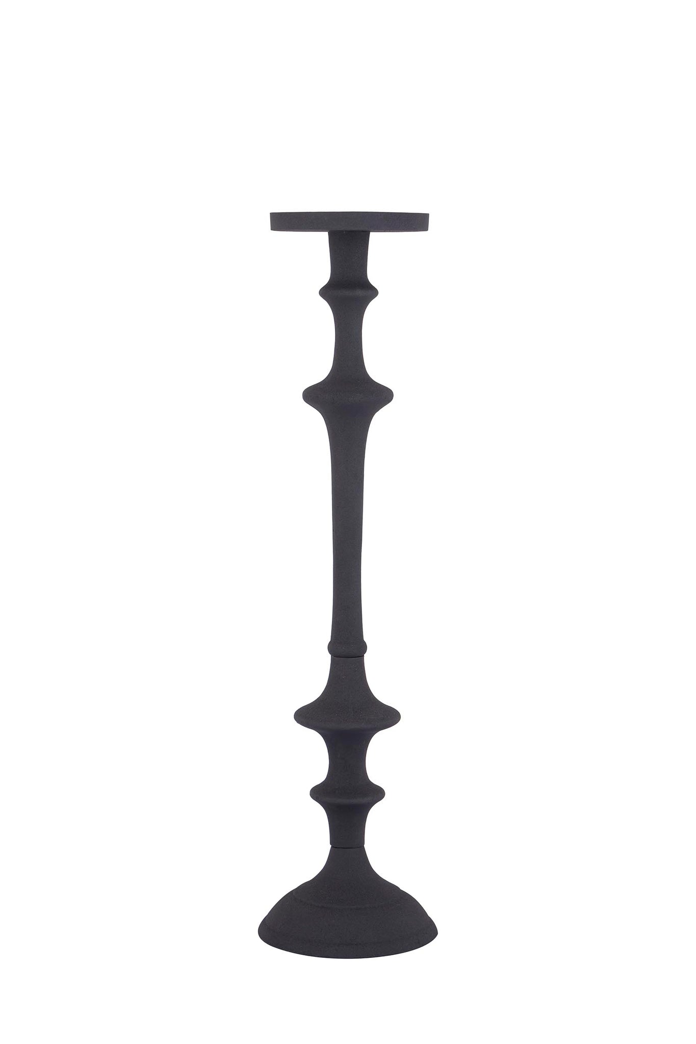 Yourney Black Casted Alu Candleholder Round High