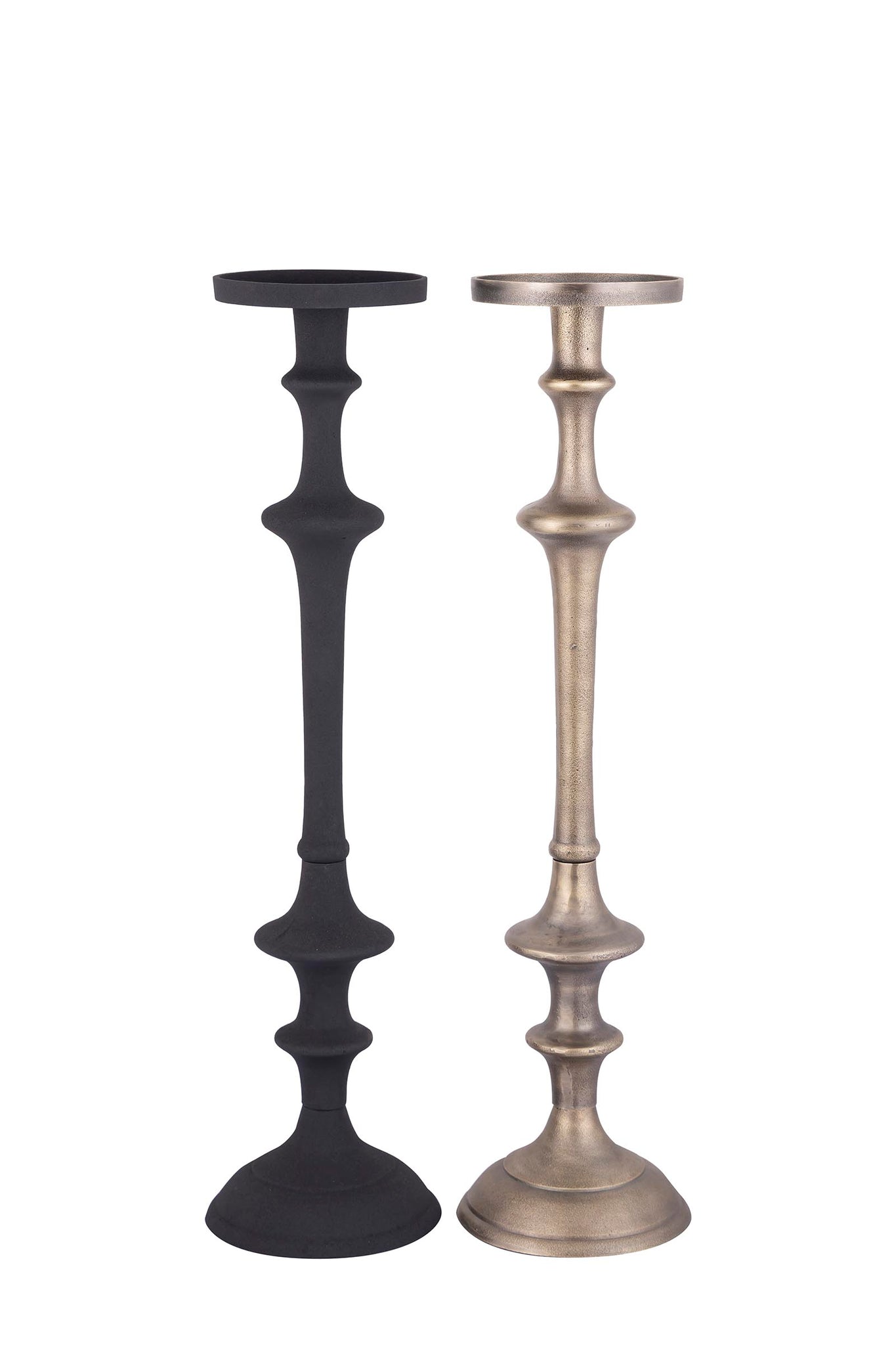 Yourney Black Casted Alu Candleholder Round High