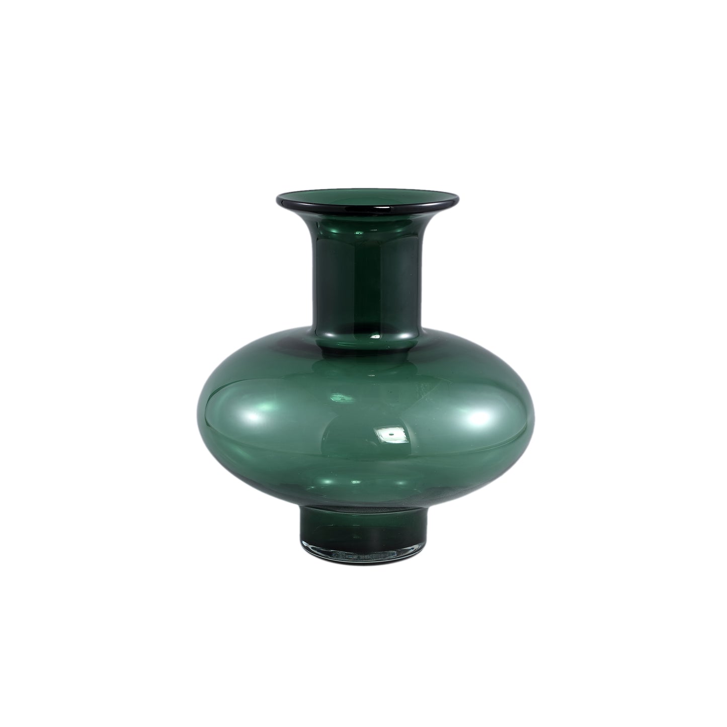 Nory Green Glass Bulb Vase Round Wide