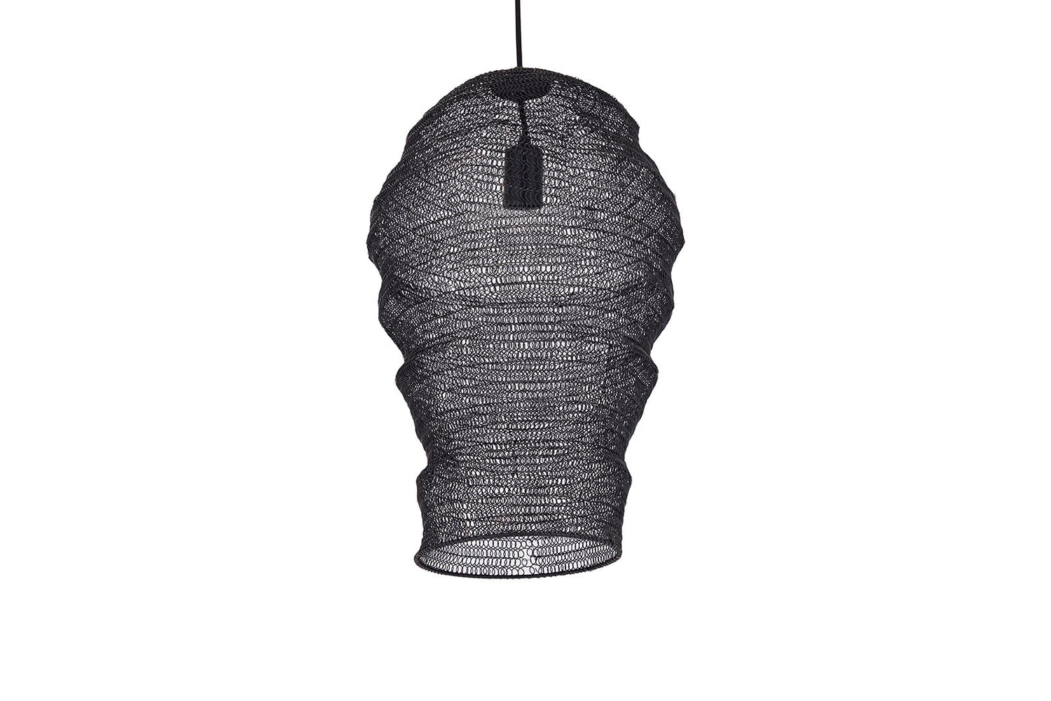 Miko Zwarte Ijzeren Draad Hanglamp Doorzichtig S 50x33x33 cm