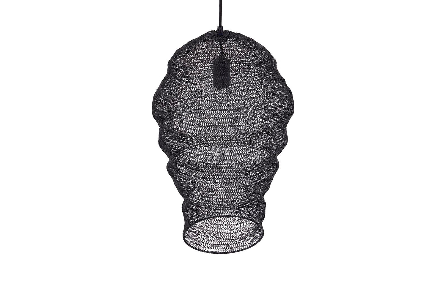 Miko Zwarte Ijzeren Draad Hanglamp Doorzichtig S 50x33x33 cm