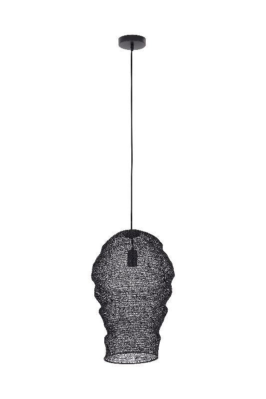 Miko Zwarte Ijzeren Draad Hanglamp Doorzichtig S 50x33x33 cm