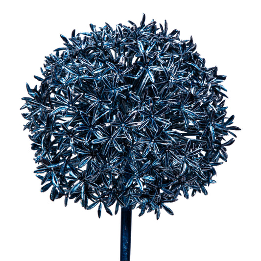 Leaves Plant Metallic Blue Allium Spray - Set van 12 68x20x20 cm