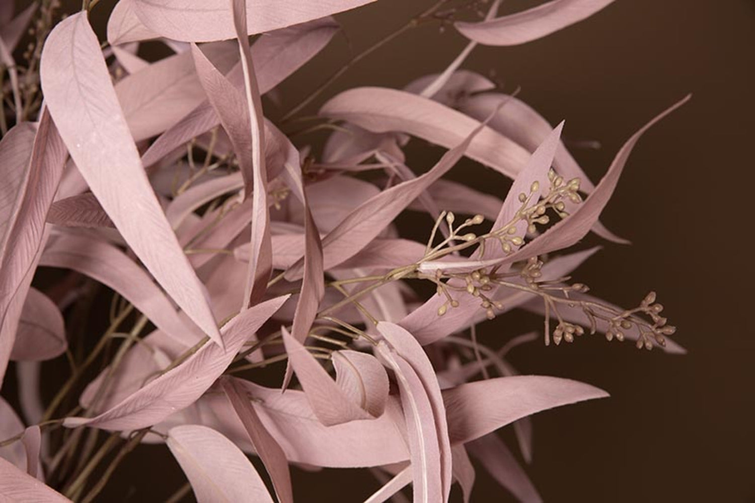 Leaves Plant Roze Eucalyptus Bladeren Spray - Set van 12 98x65x57 cm