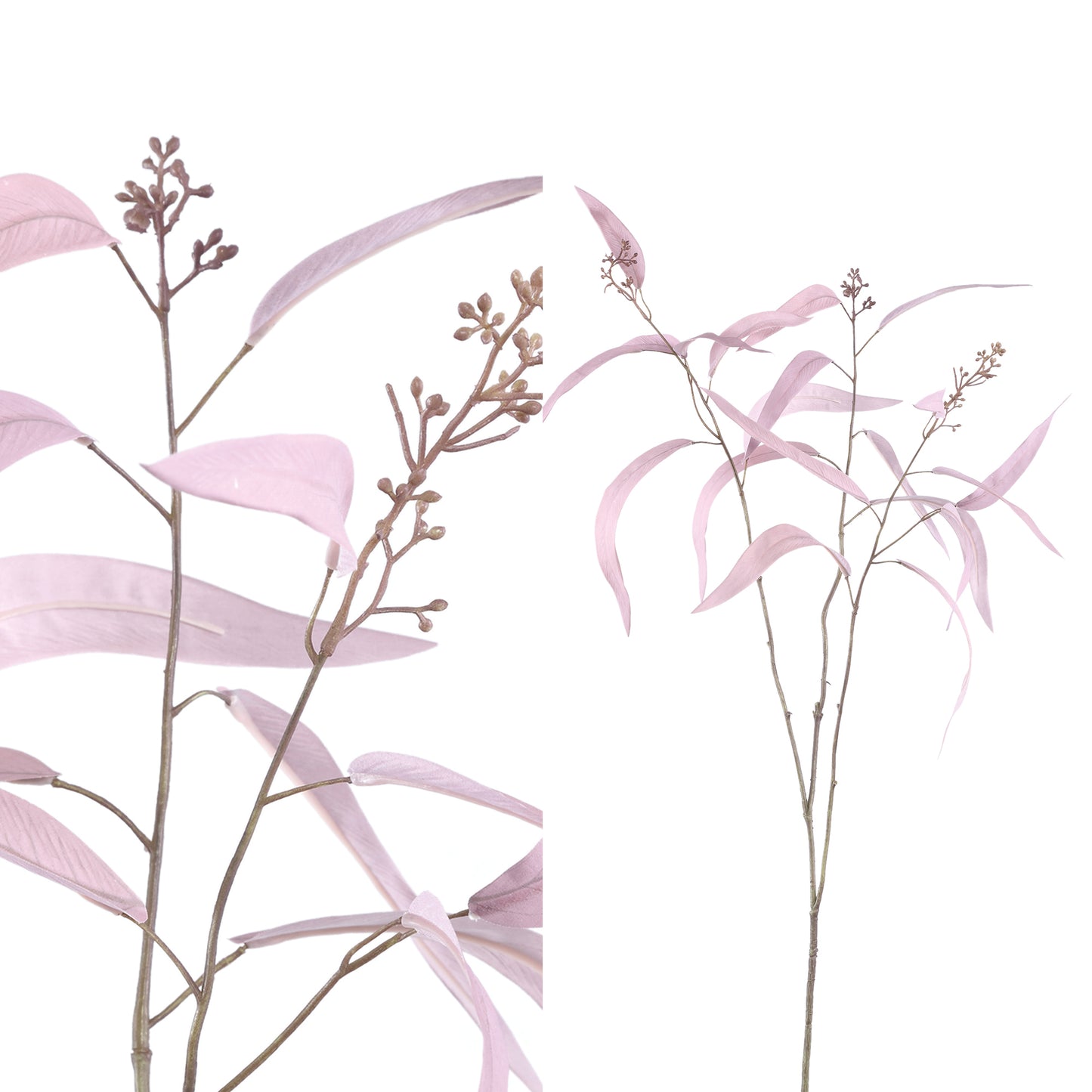 Leaves Plant Roze Eucalyptus Bladeren Spray - Set van 12 98x65x57 cm