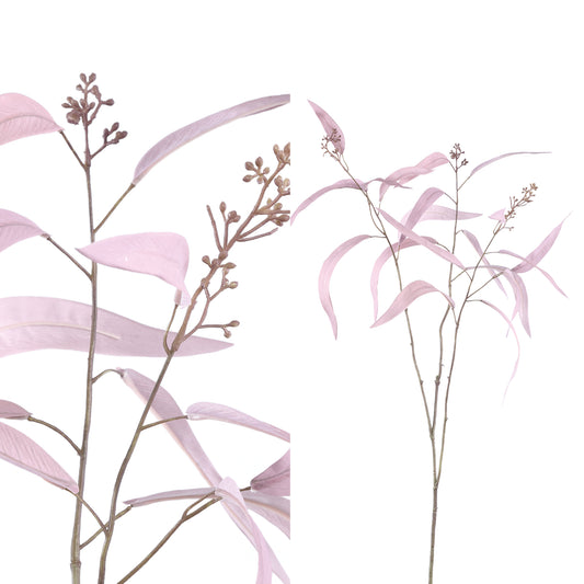 Leaves Plant Roze Eucalyptus Bladeren Spray - Set van 12 98x65x57 cm