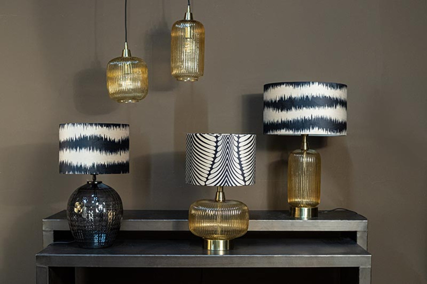 Juliet Amber Glass Hanging Lamp Regular