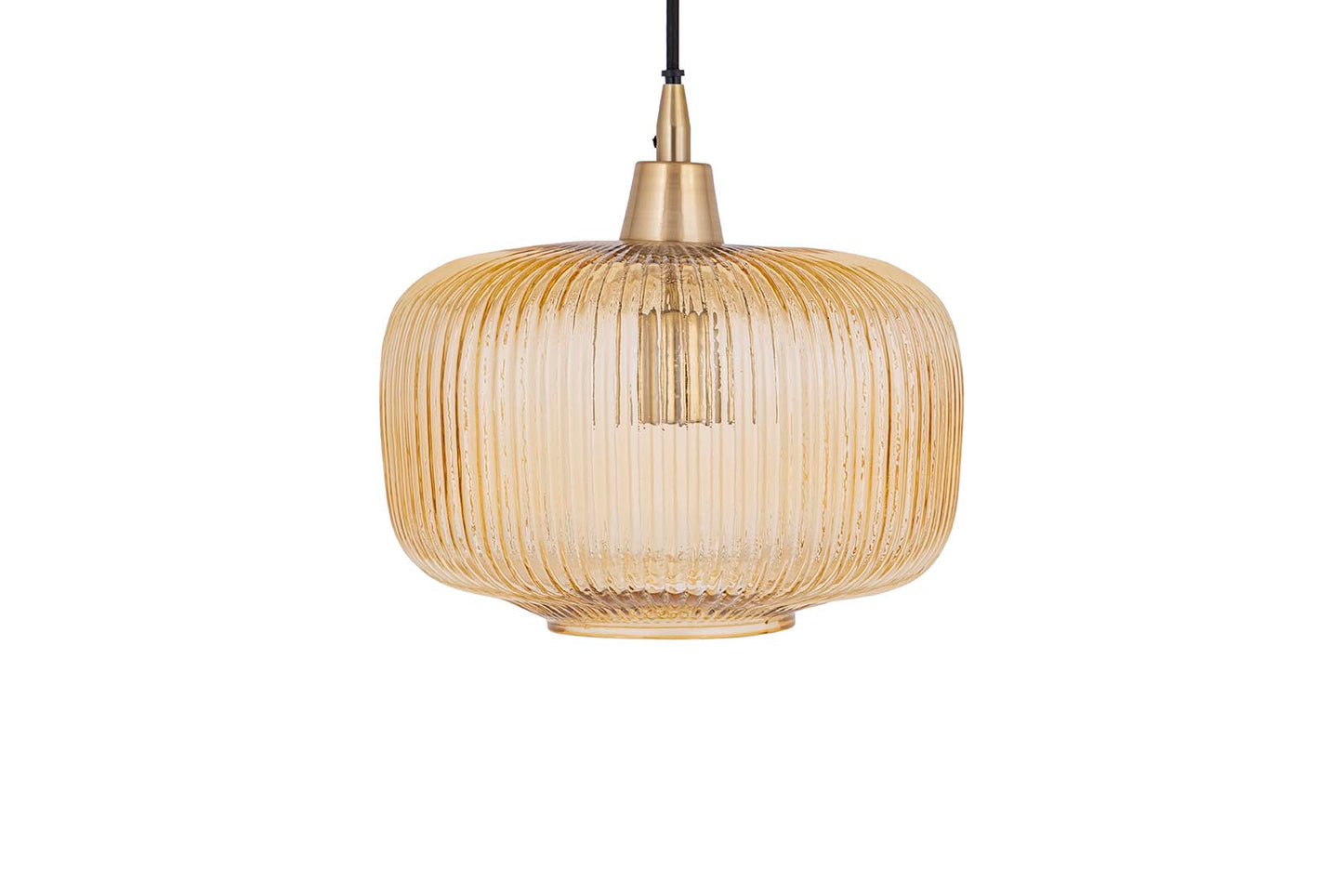 Juliet Amber Glass Hanging Lamp Wide