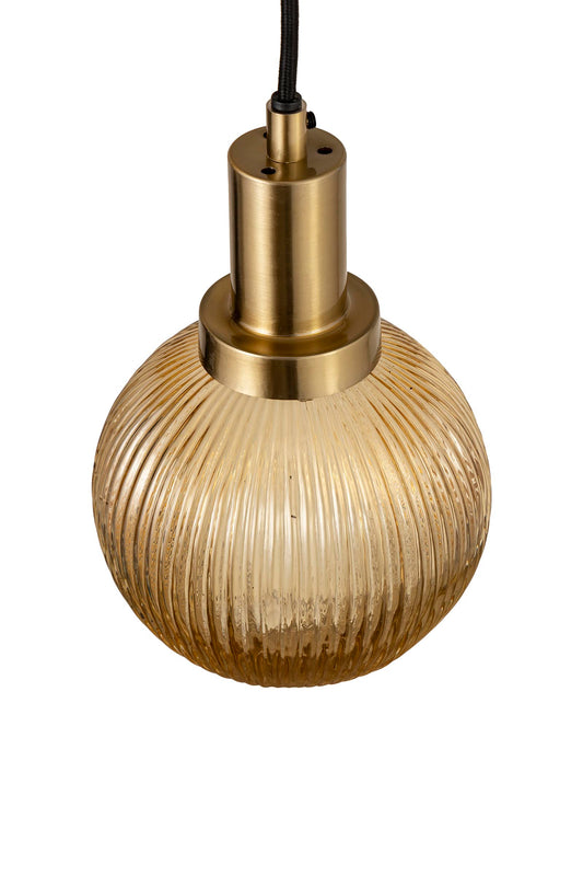 Juliet Amber Glass Hanging Lamp 8 Pcs Swirl