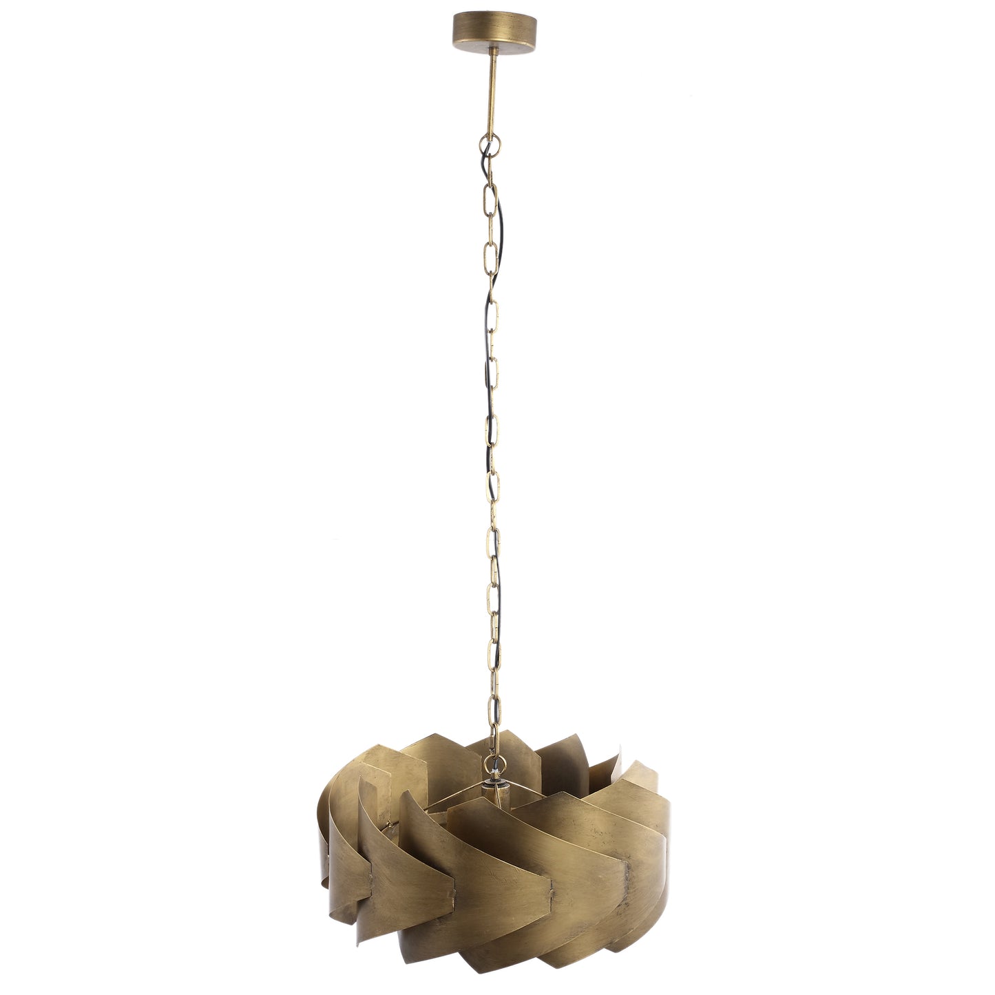 Arix Gold Metal Hanging Lamp Round Layered Shade