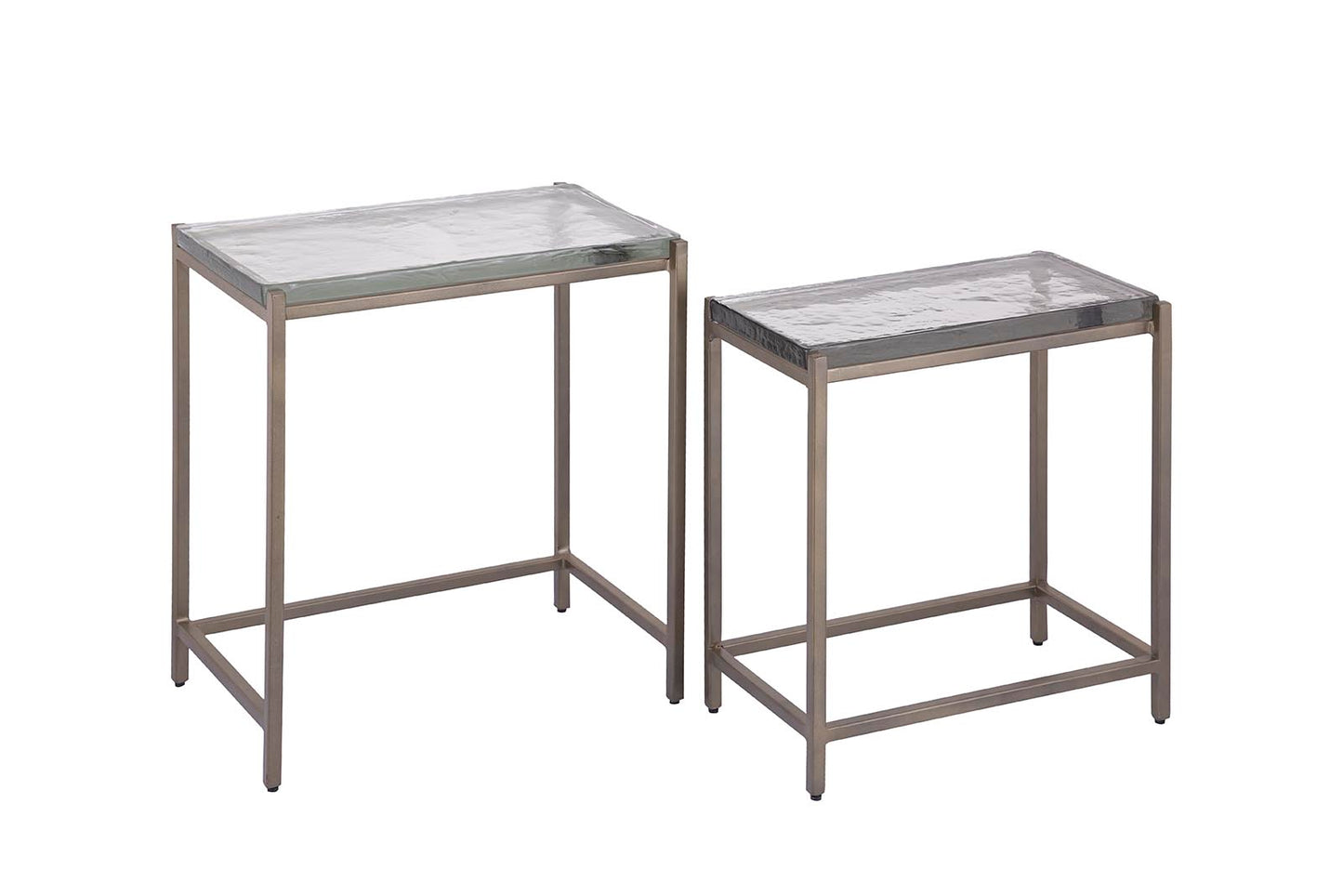 Lucinde Brass Iron Sidetable Thick Glass Rect SV2