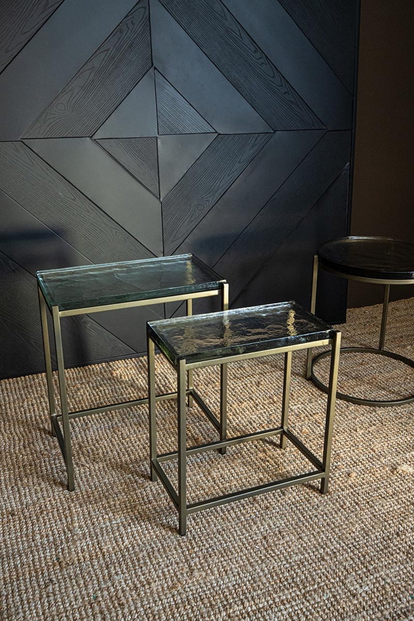 Lucinde Brass Iron Sidetable Thick Glass Rect SV2