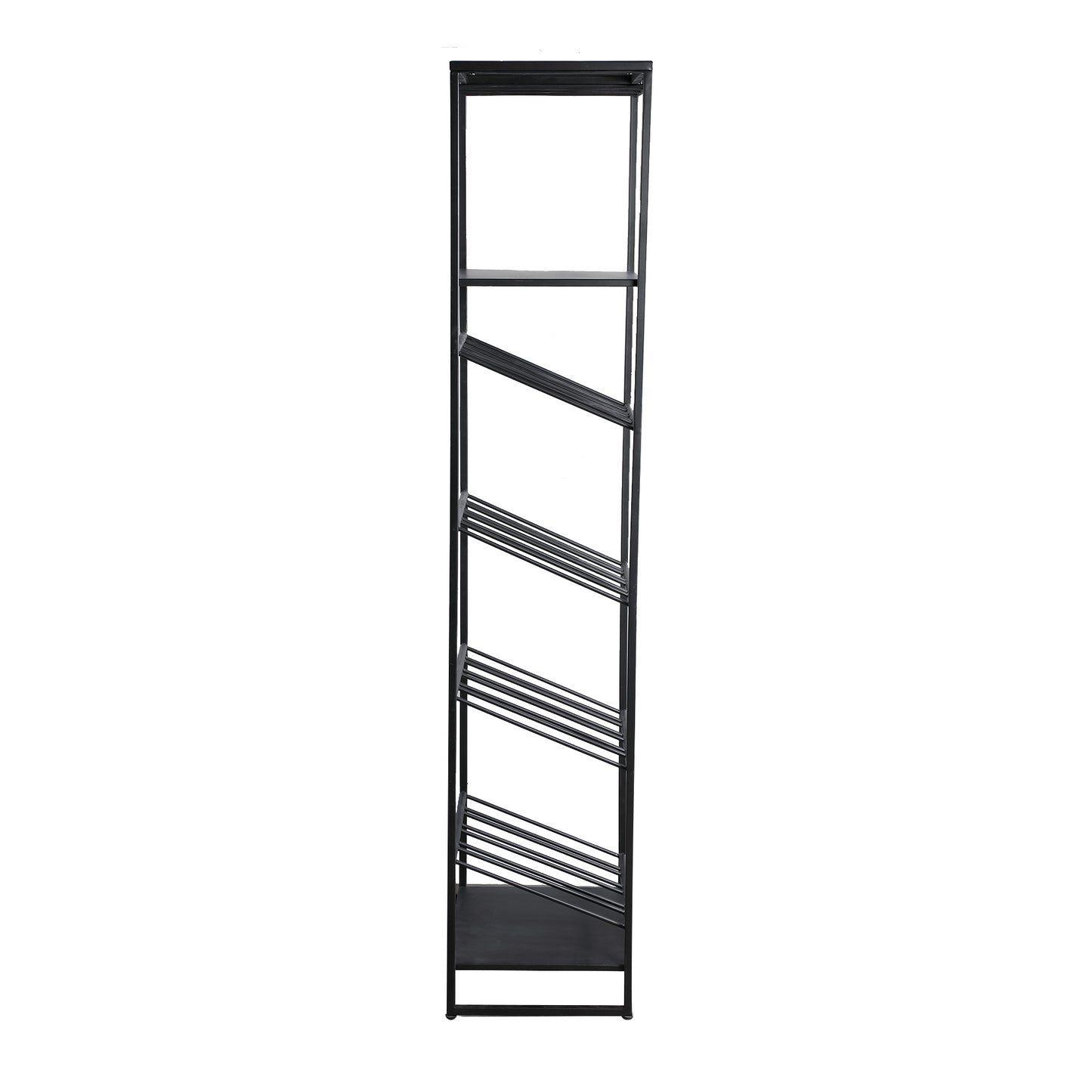 Zalig Black Iron Winerack Glasses And Bottles Rect