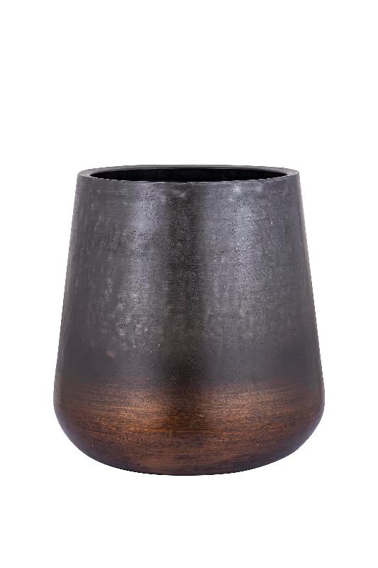 Nouska Zwarte Aluminium Pot Met Koperen Bodem M 59x57x57 cm