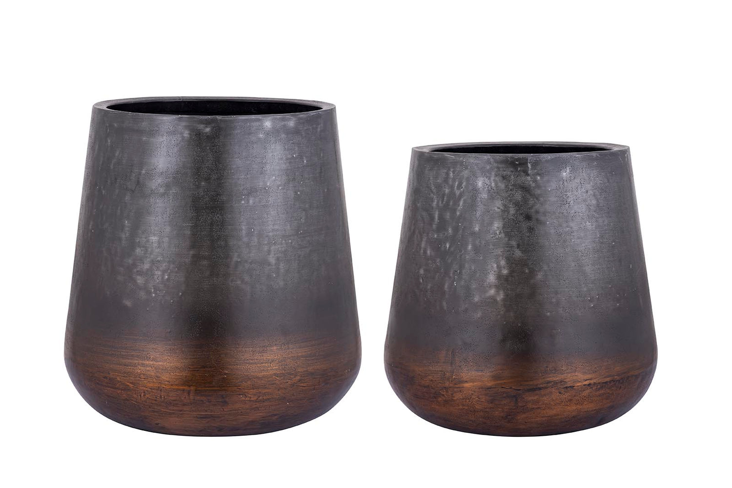 Nouska Zwarte Aluminium Pot Met Koperen Bodem S 48x48x48 cm