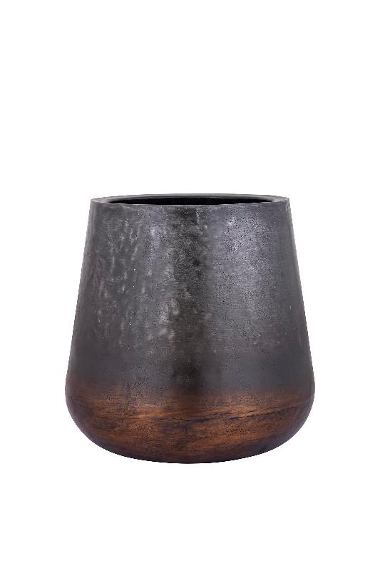 Nouska Zwarte Aluminium Pot Met Koperen Bodem S 48x48x48 cm