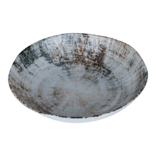Kaylaa Mix Porselein Diepe Bord Bruin Rond Set van 6 Stuks 3x20x20 cm