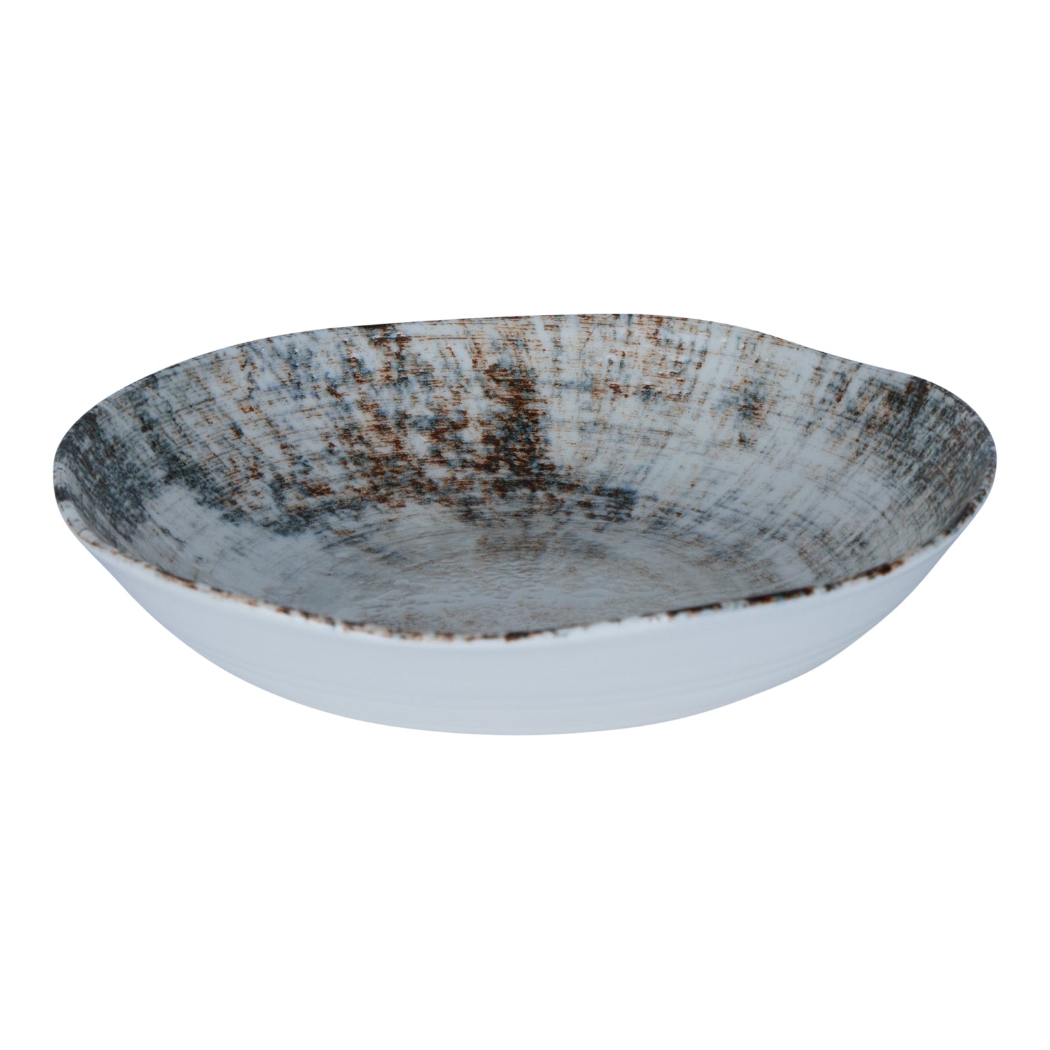 Kaylaa Mix Porselein Diepe Bord Bruin Rond Set van 6 Stuks - 6 Sets 3x20x20 cm