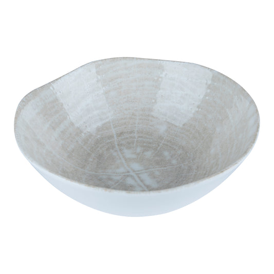 Kaylaa Crème Porselein Schaal Rond Set van 6 Stuks 4.5x16x16 cm