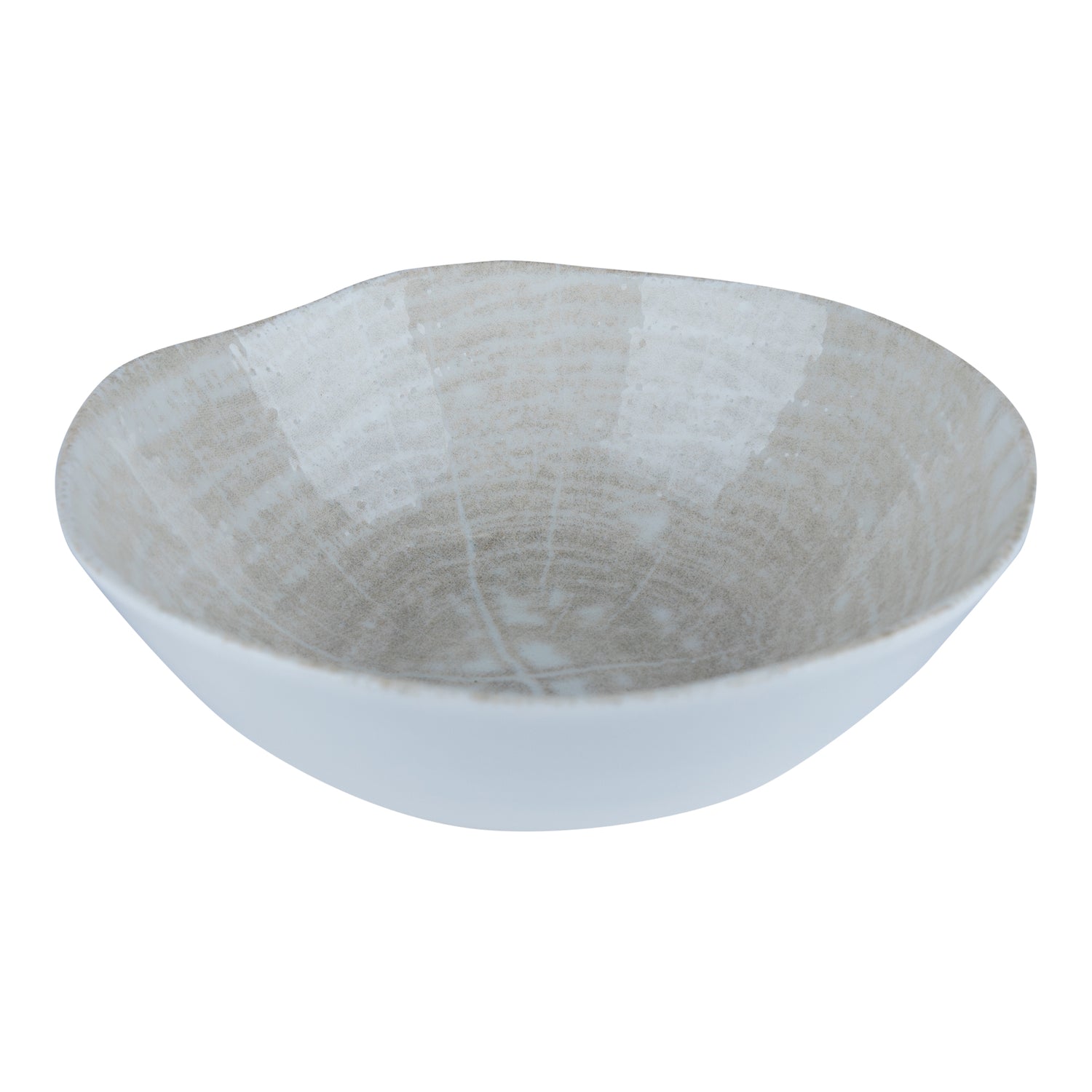 Kaylaa Crème Porselein Schaal Rond Set van 6 Stuks - 6 Sets 4.5x16x16 cm