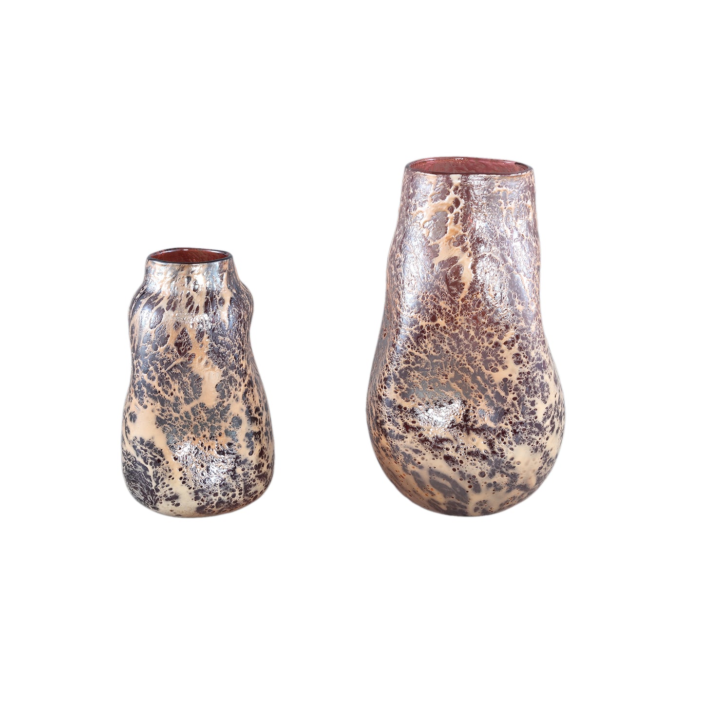 Xamery Red Solid Glass Vase Bubble Waves L
