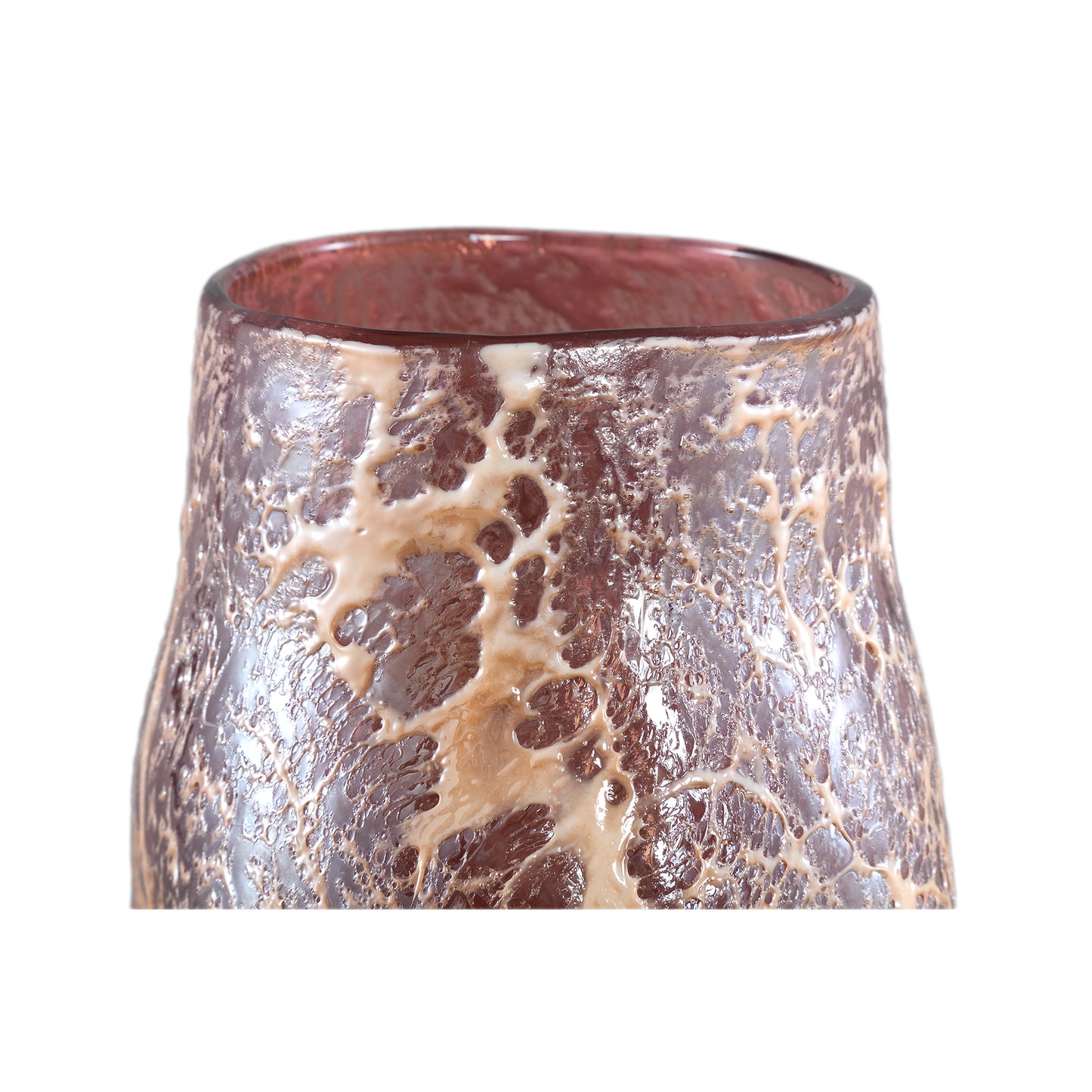 Xamery Red Solid Glass Vase Bubble Waves L