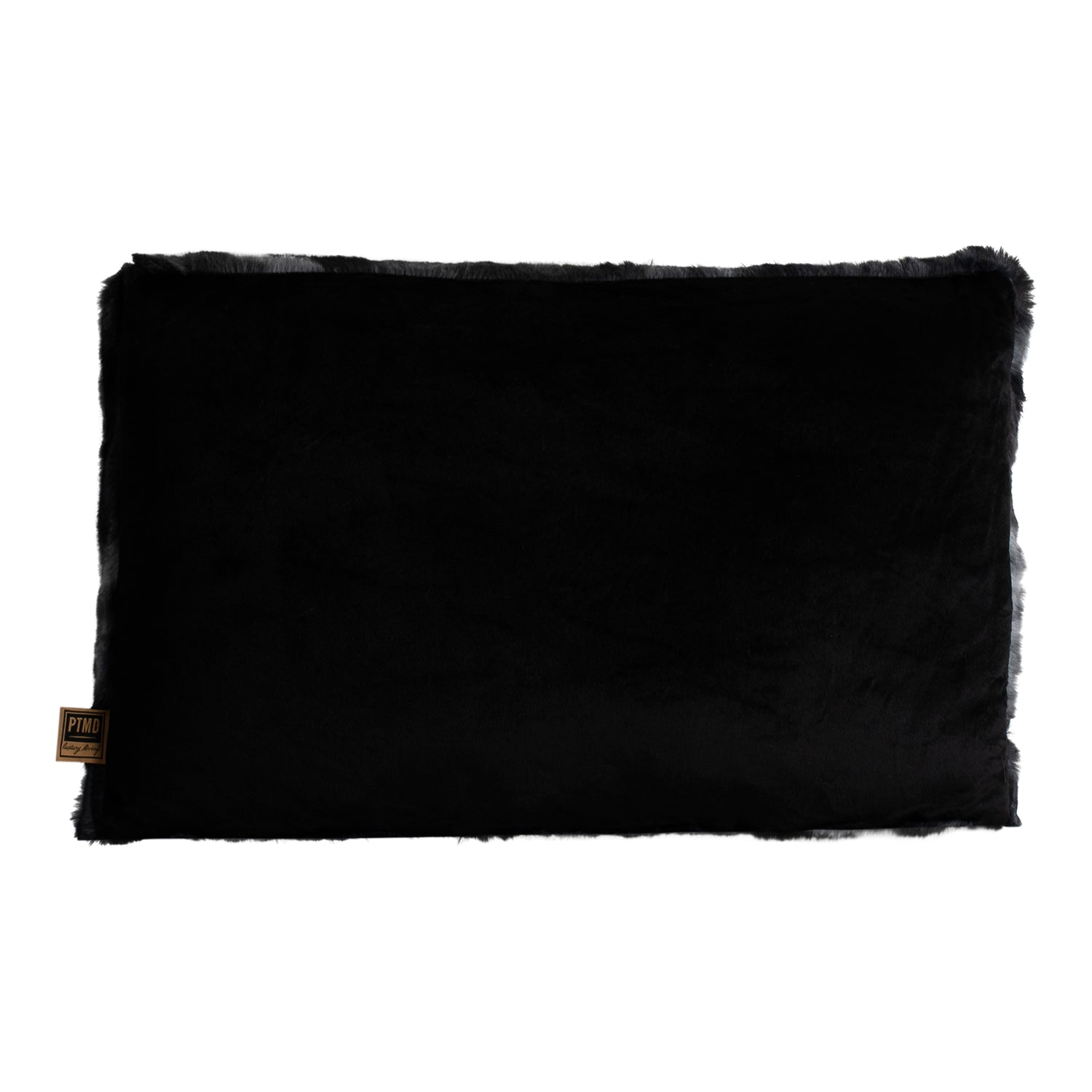 Linde Zwart Kunstbont Kussen Rechthoek Set van 4 60x40x10 cm