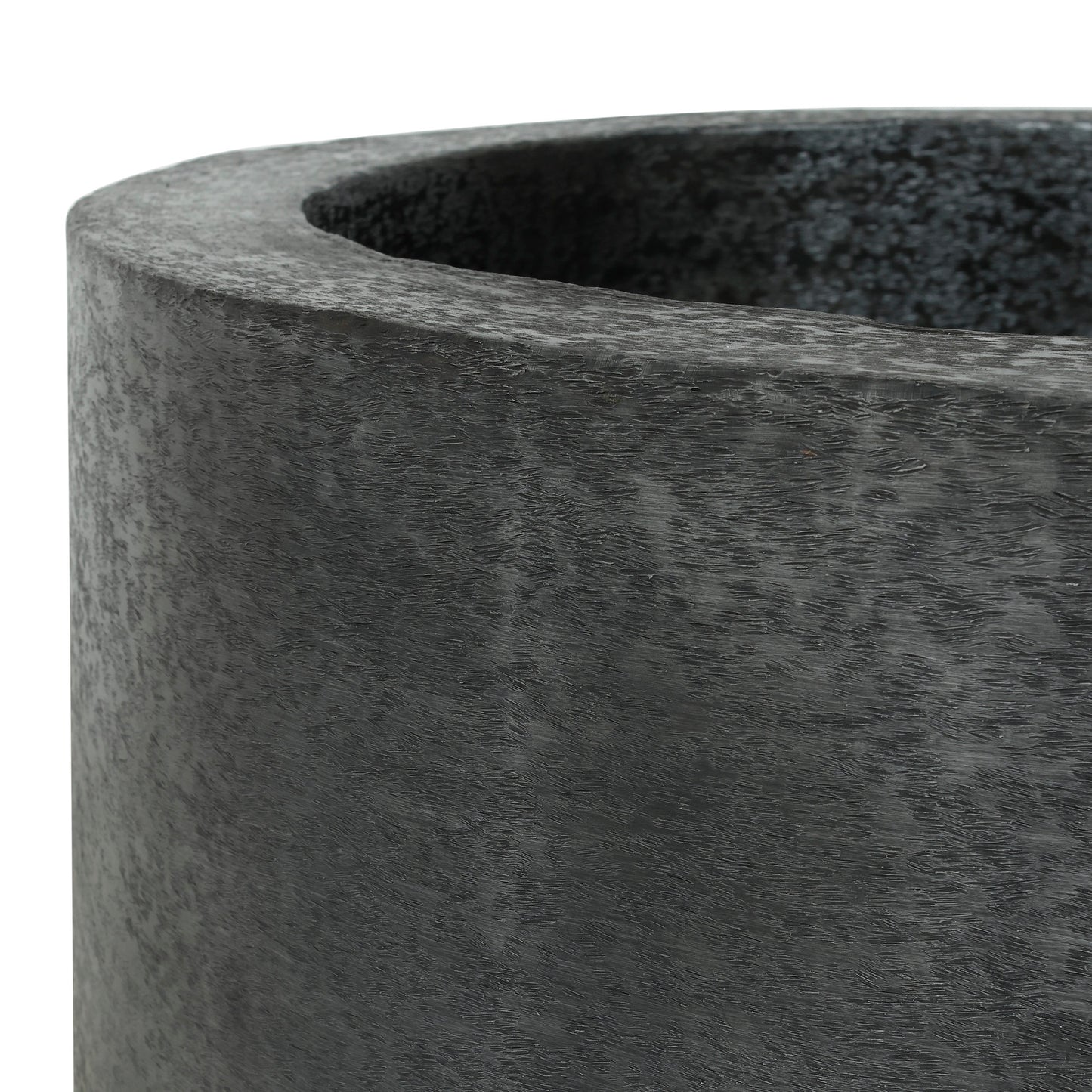 Eviee Black Brushed Alu Sheet Pot Round SV2