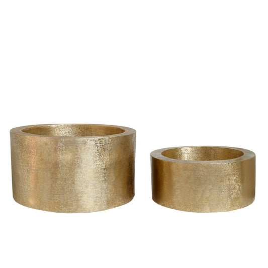 Eviee Gold Brushed Alu Sheet Pot Round SV2