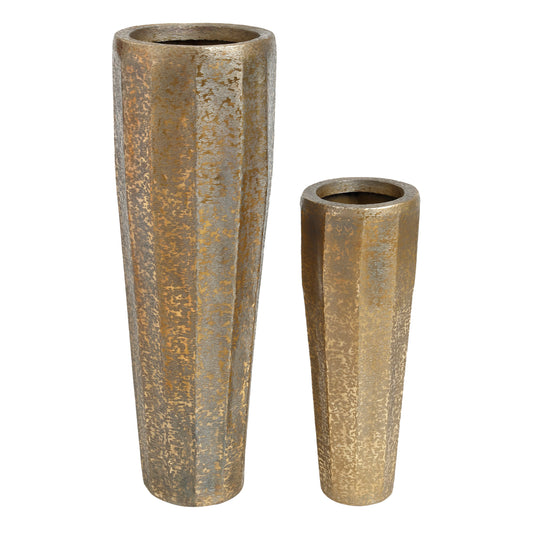 Adiane Brass  Brushed Alu Sheet Pot Ribb Round SV2