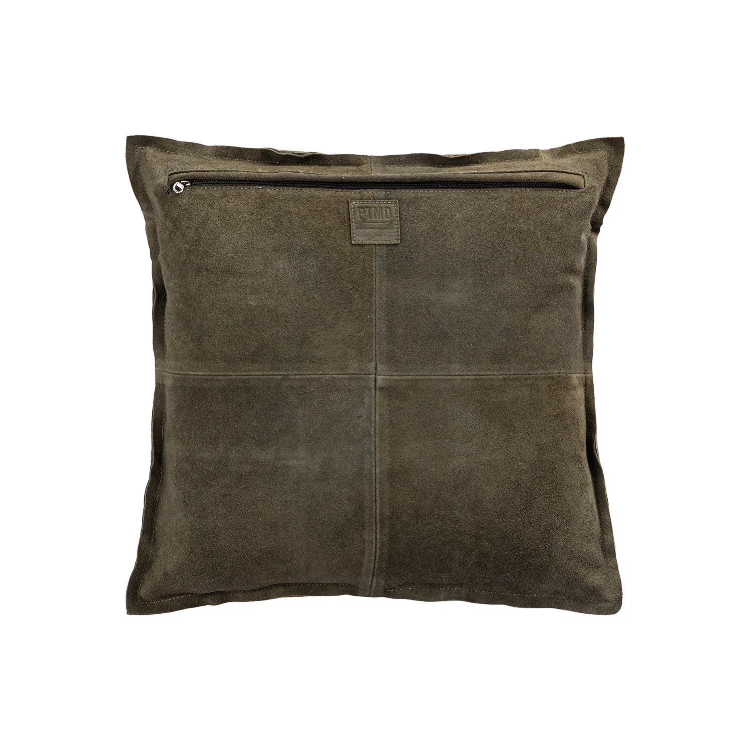 Cobie Groen Suède Leren Kussen Vierkant Set van 2 45x45x8 cm