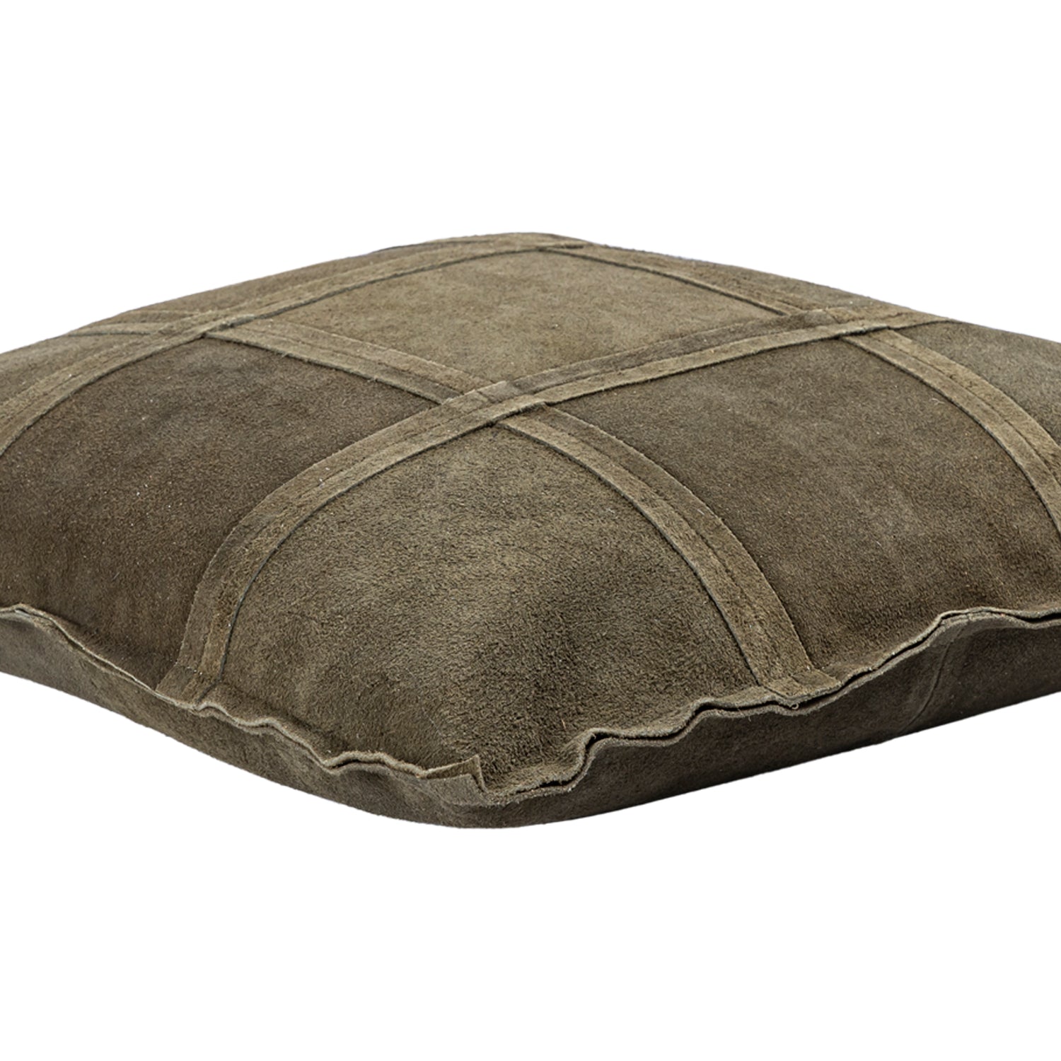 Cobie Groen Suède Leren Kussen Vierkant Set van 2 - 2 Sets 45x45x8 cm