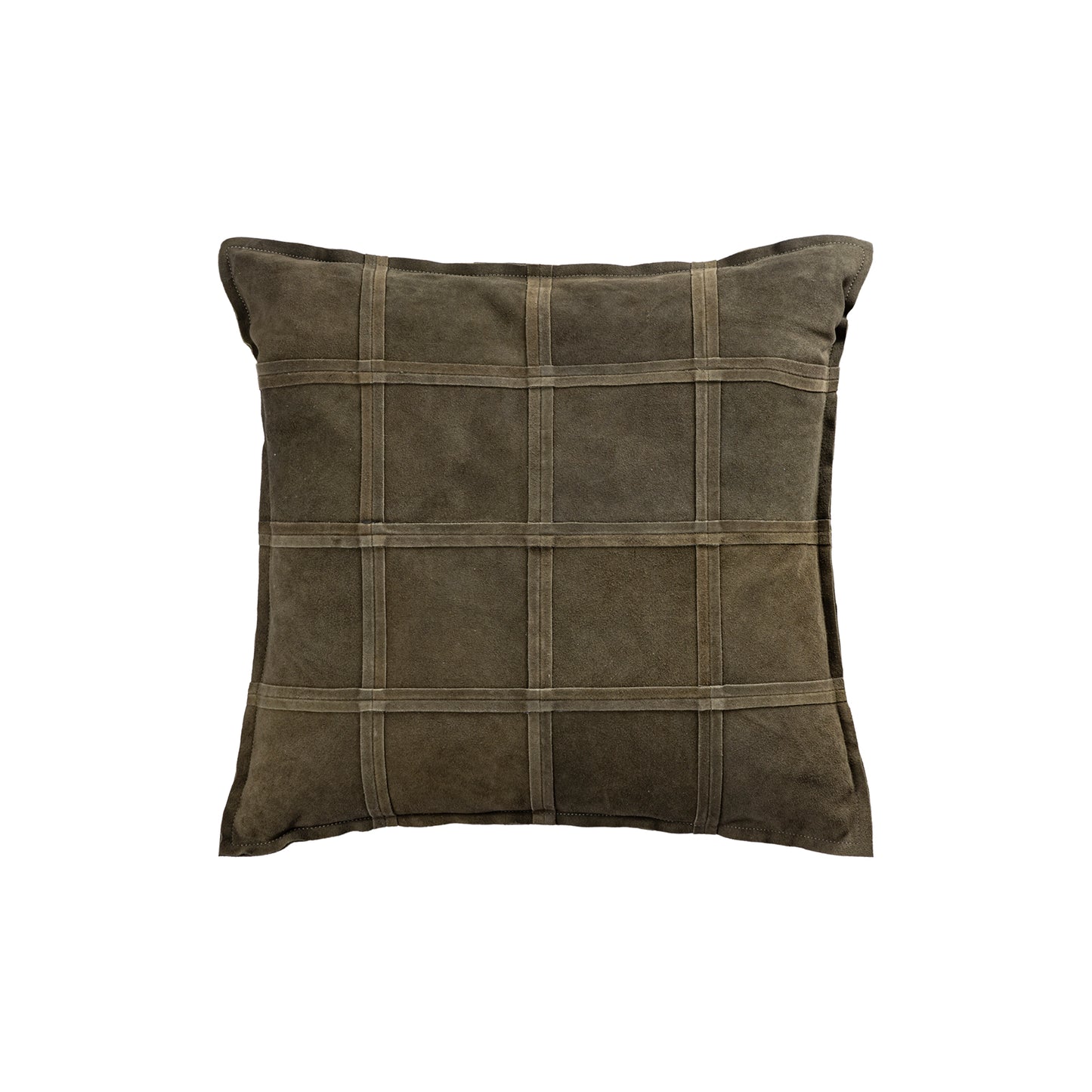 Cobie Groen Suède Leren Kussen Vierkant L - Set van 2 - 2 Sets 60x60x8 cm