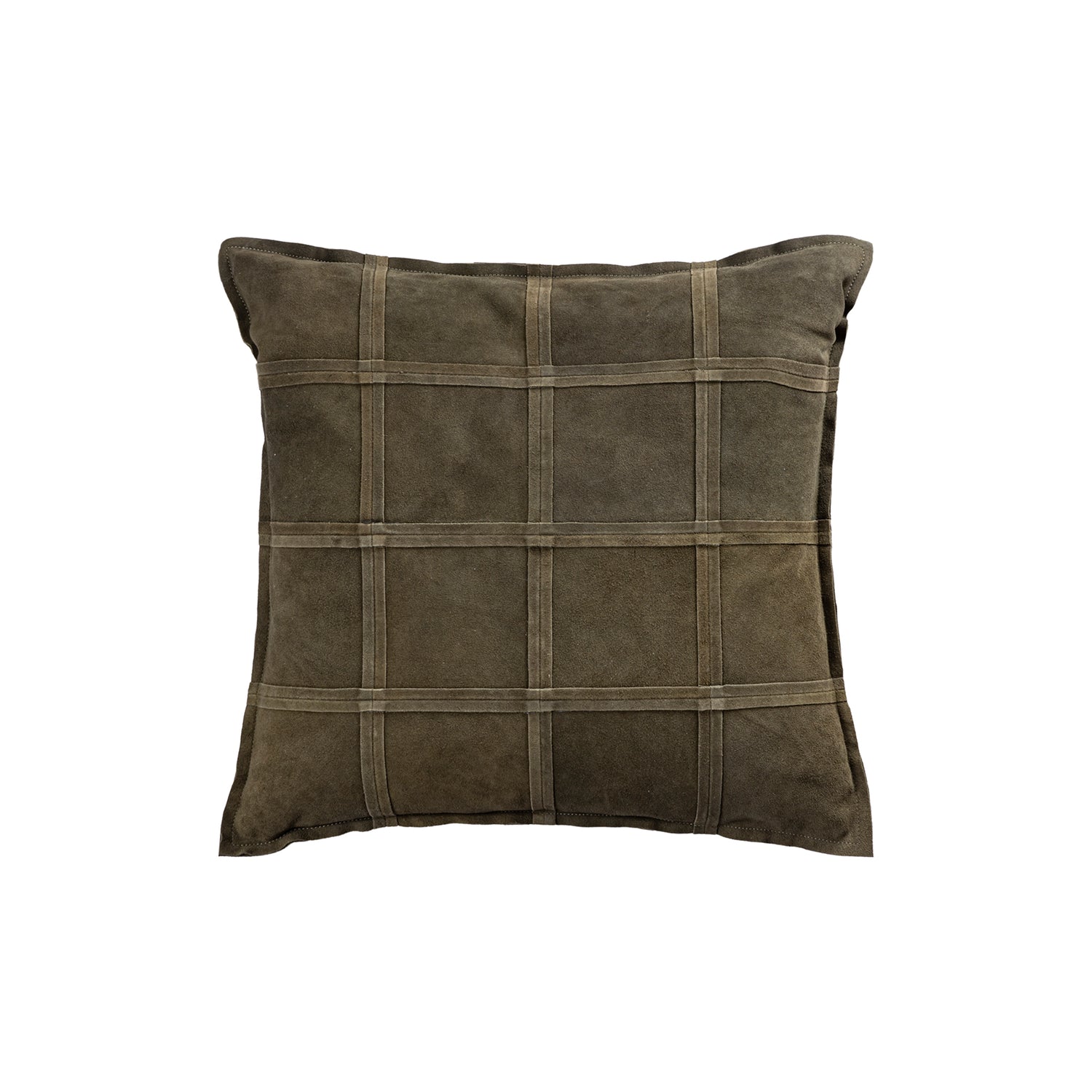 Cobie Groen Suède Leren Kussen Vierkant L - Set van 2 - 2 Sets 60x60x8 cm