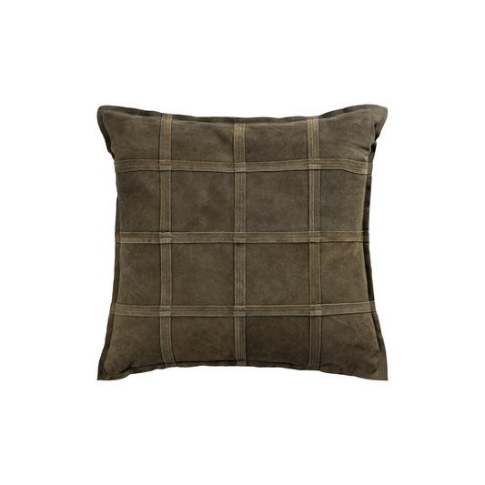 Cobie Groen Suède Leren Kussen Vierkant L - Set van 2 - 2 Sets 60x60x8 cm