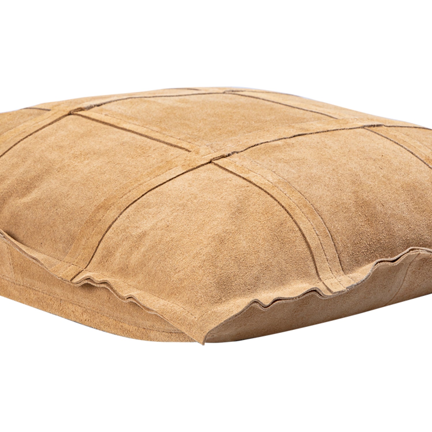 Cobie Camel Suède Leren Kussen Vierkant Set van 2 - 2 Sets 45x45x8 cm