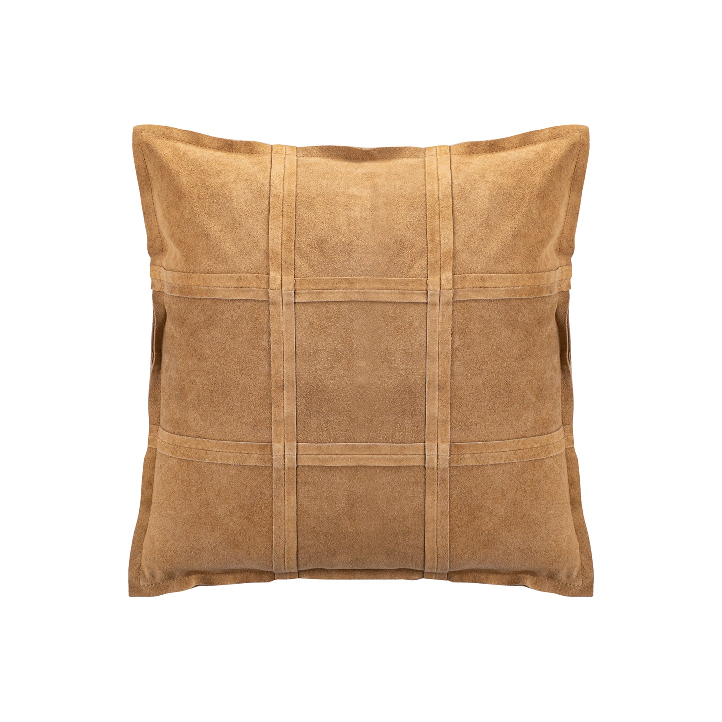 Cobie Camel Suède Leren Kussen Vierkant Set van 2 - 2 Sets 45x45x8 cm