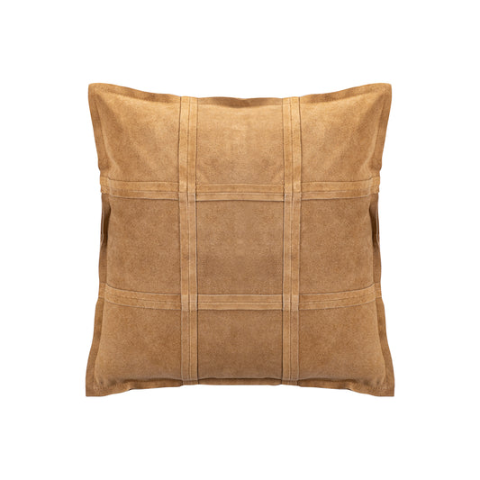 Cobie Camel Suède Leren Kussen Vierkant Set van 2 - 2 Sets 45x45x8 cm