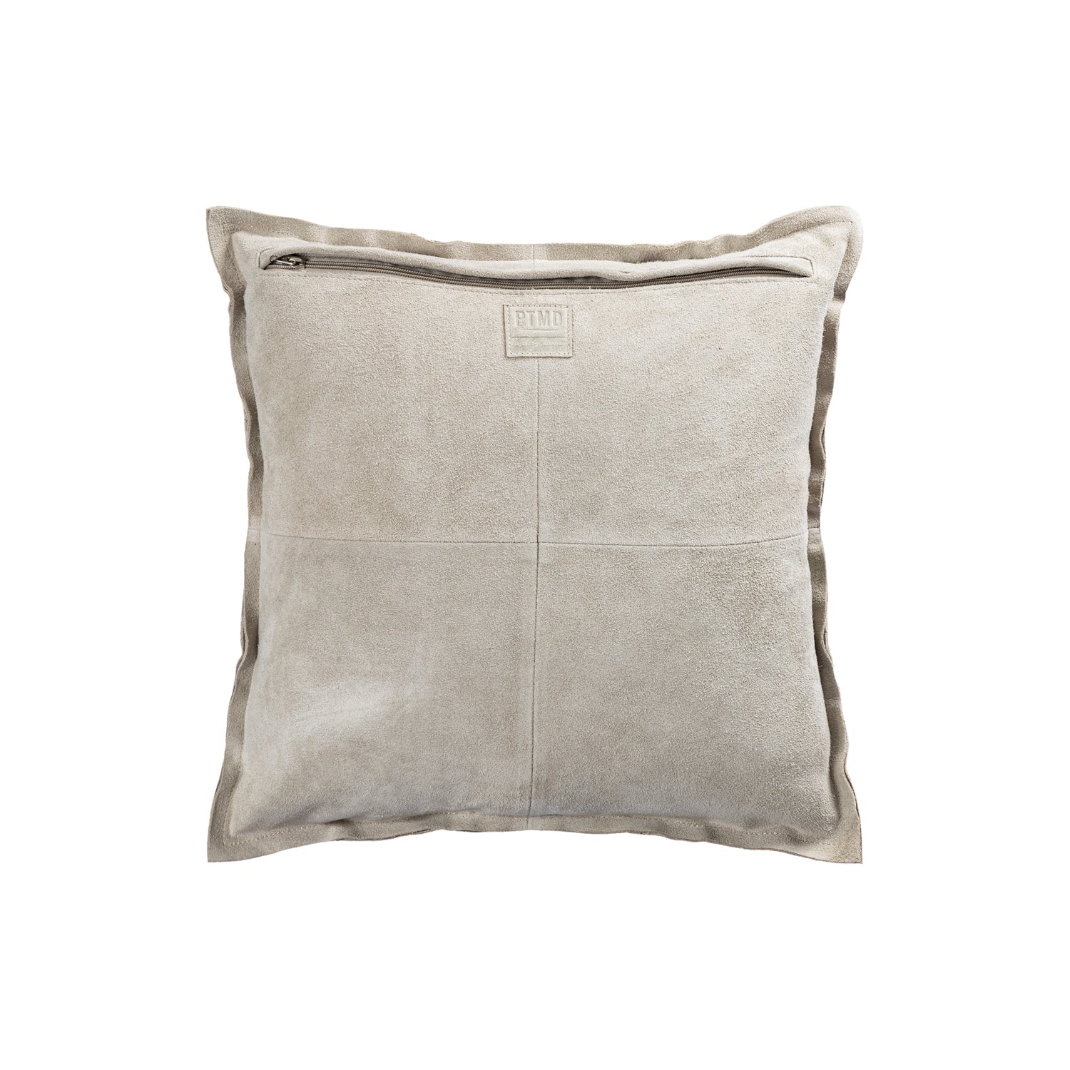 Cobie Taupe Suède Leren Kussen Vierkant Set van 2 45x45x8 cm