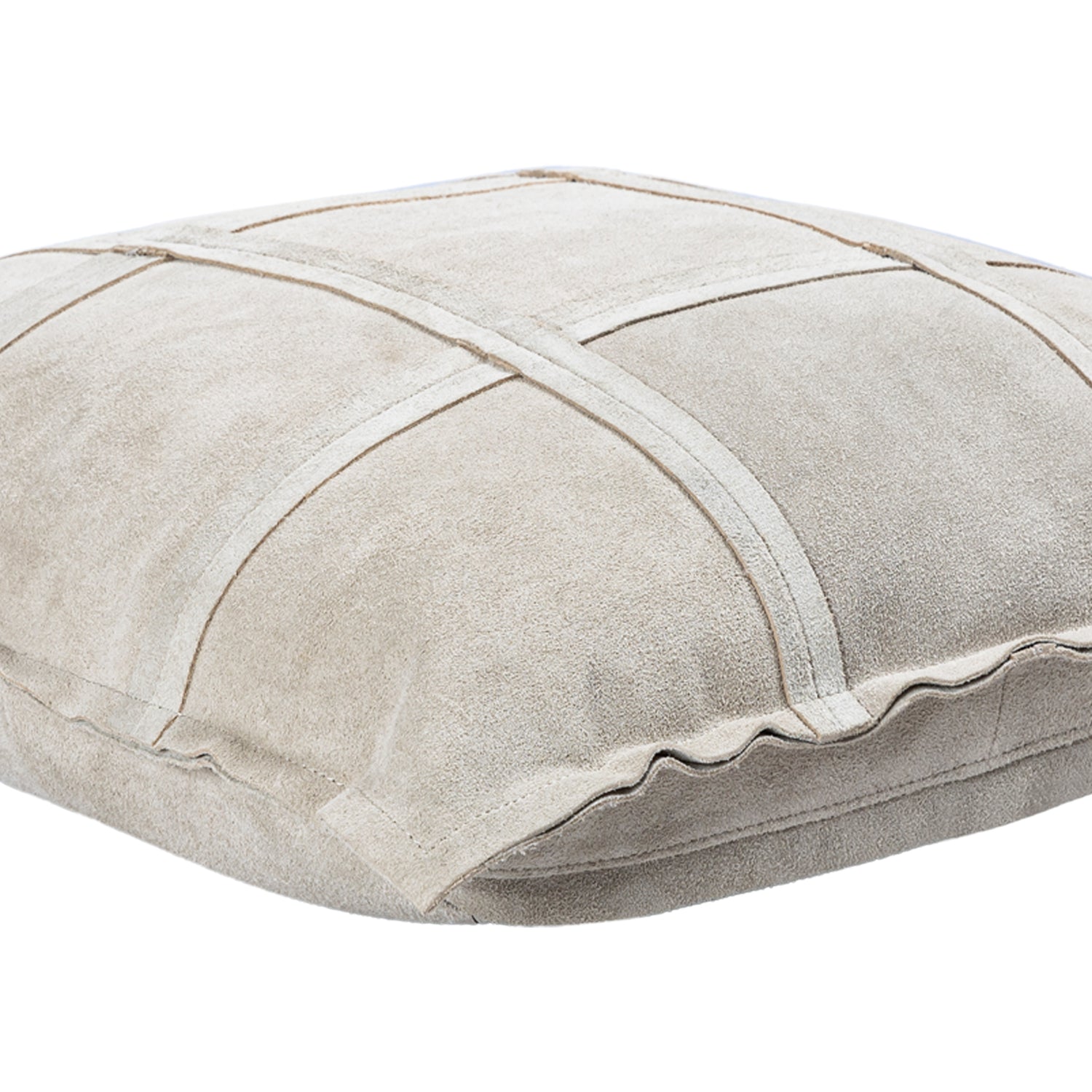 Cobie Taupe Suède Leren Kussen Vierkant Set van 2 - 2 Sets 45x45x8 cm