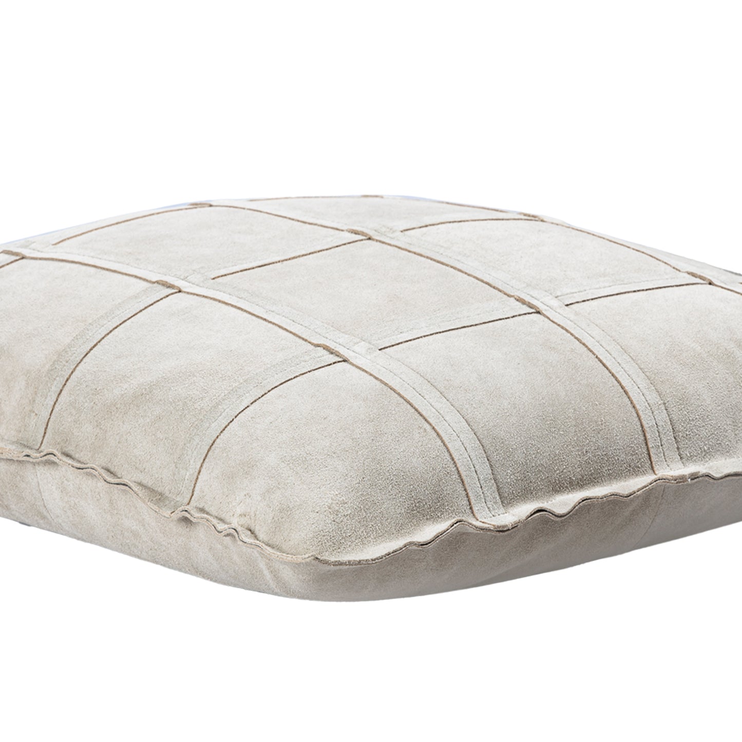 Cobie Taupe Suède Leren Kussen Vierkant L – Set van 2 - 2 Sets 60x60x8 cm