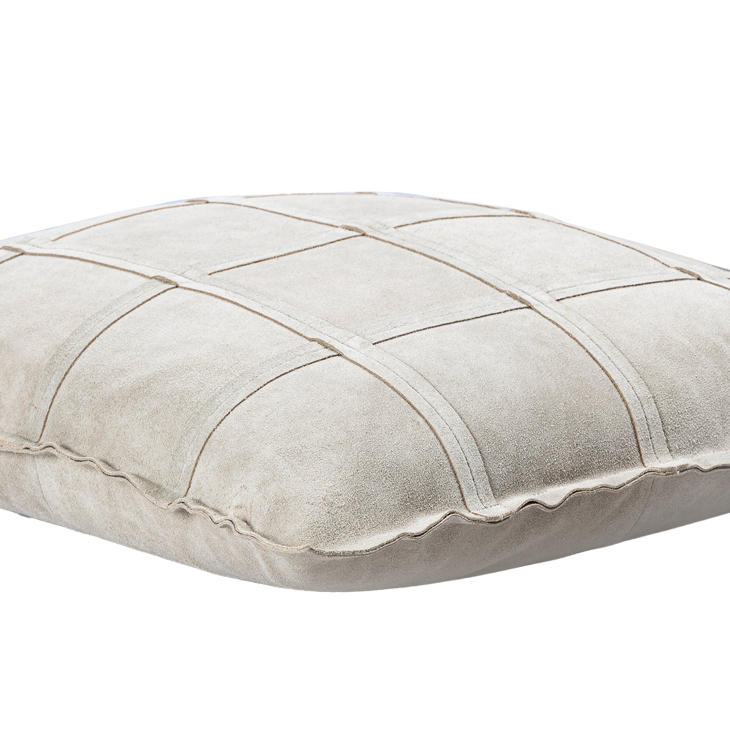 Cobie Taupe Suède Leren Kussen Vierkant L – Set van 2 - 2 Sets 60x60x8 cm