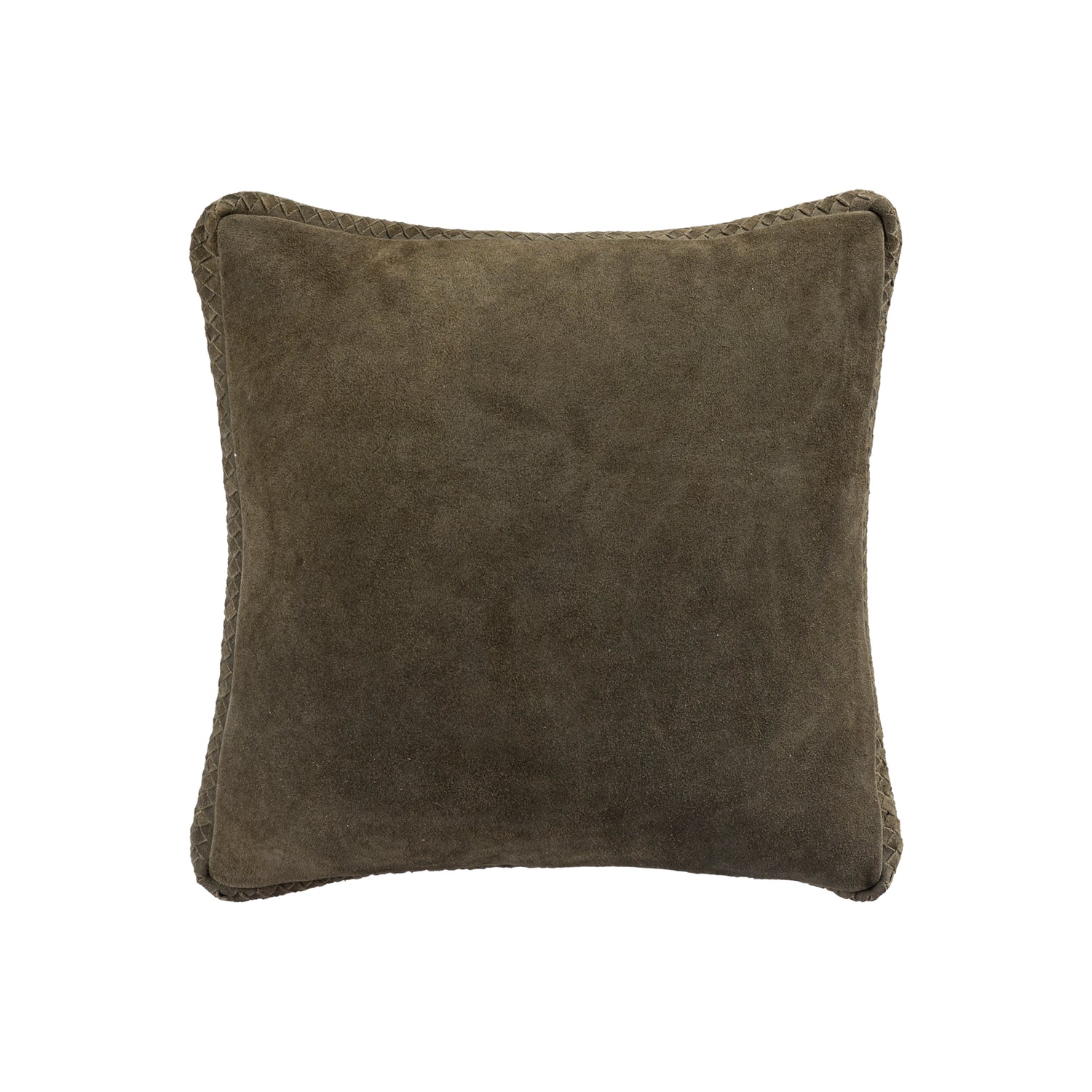 Suky Groen Suède Leren Kussen Vierkant Set van 2 - 2 Sets 45x45x8 cm