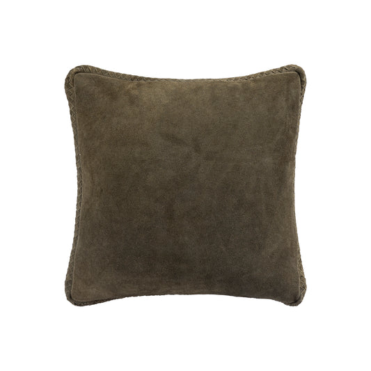 Suky Groen Suède Leren Kussen Vierkant Set van 2 - 2 Sets 45x45x8 cm